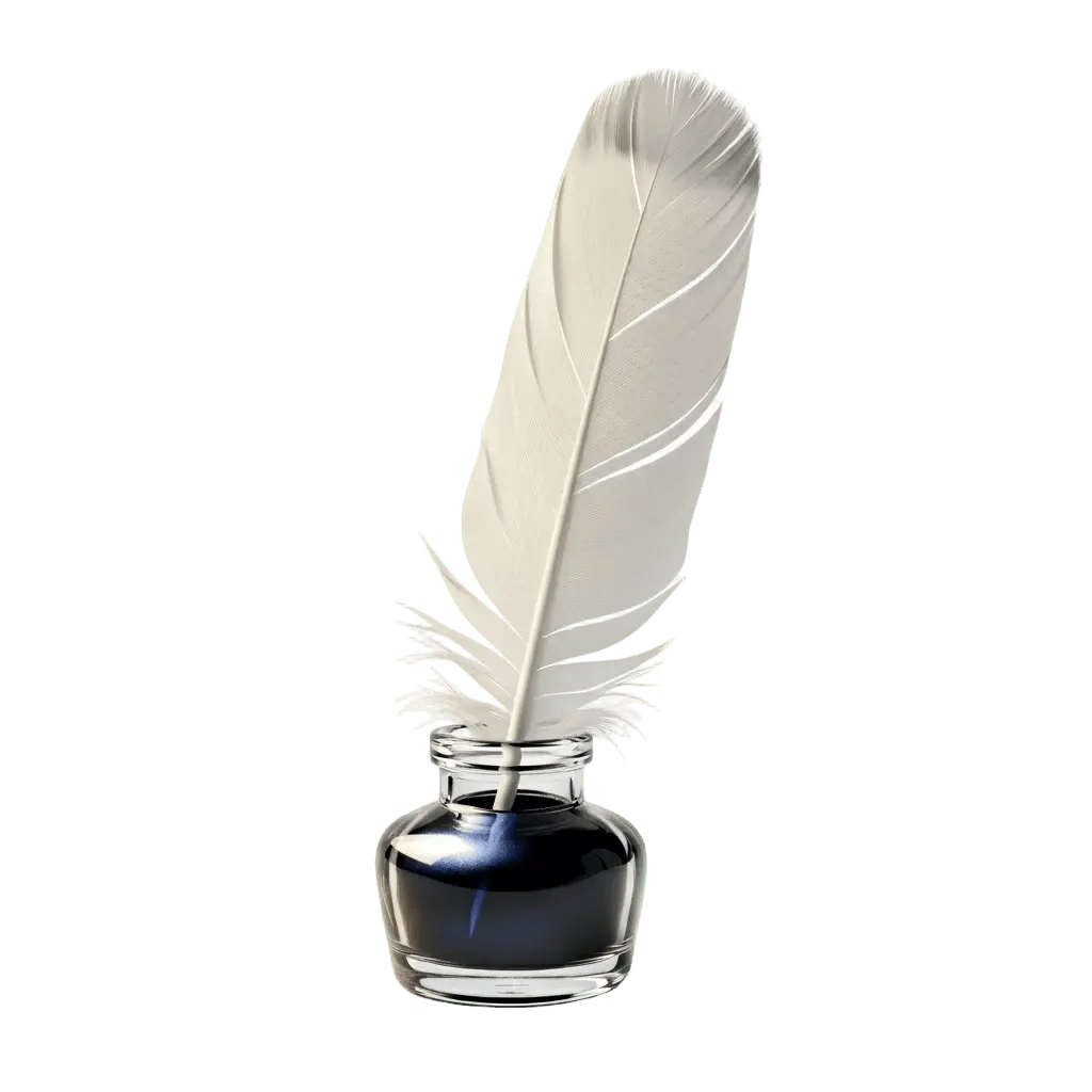 feather and ink pot