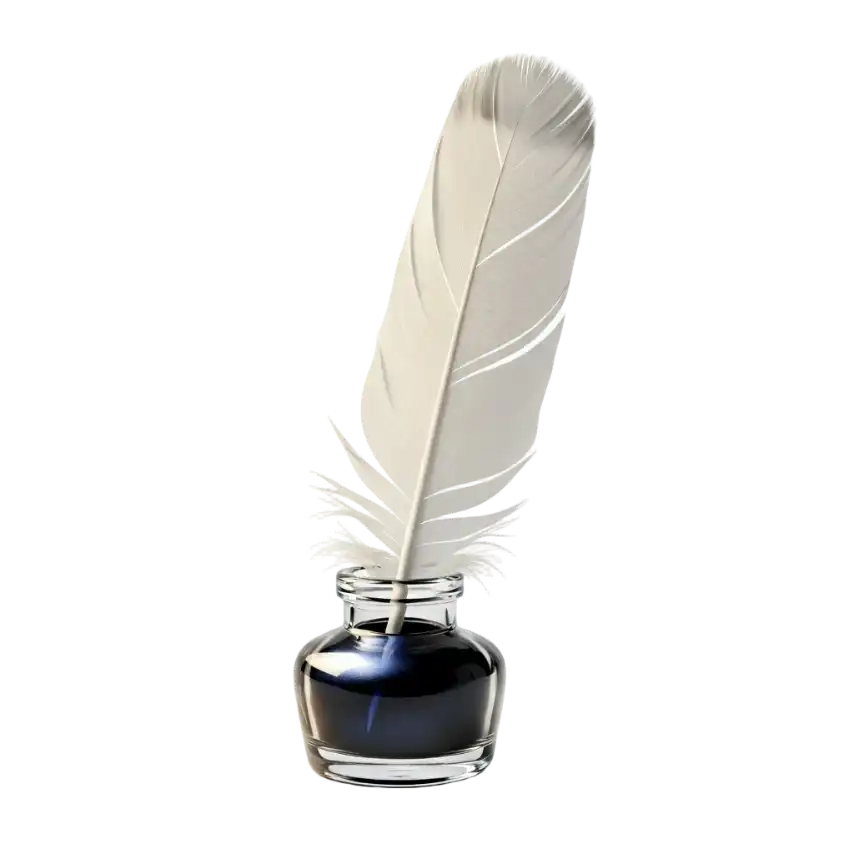 feather and ink pot